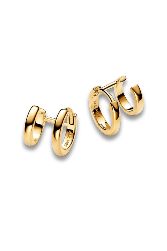 Double Huggie Hoop Earrings