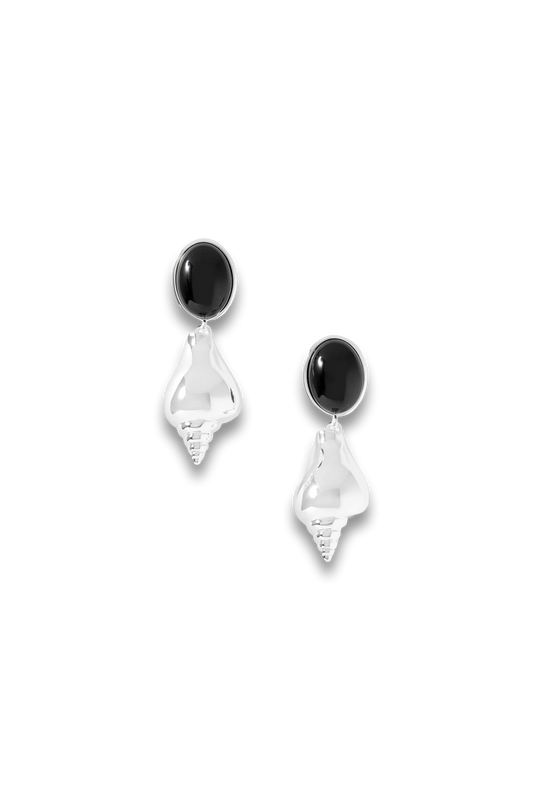 Ponza Silver-plated Onyx Earrings