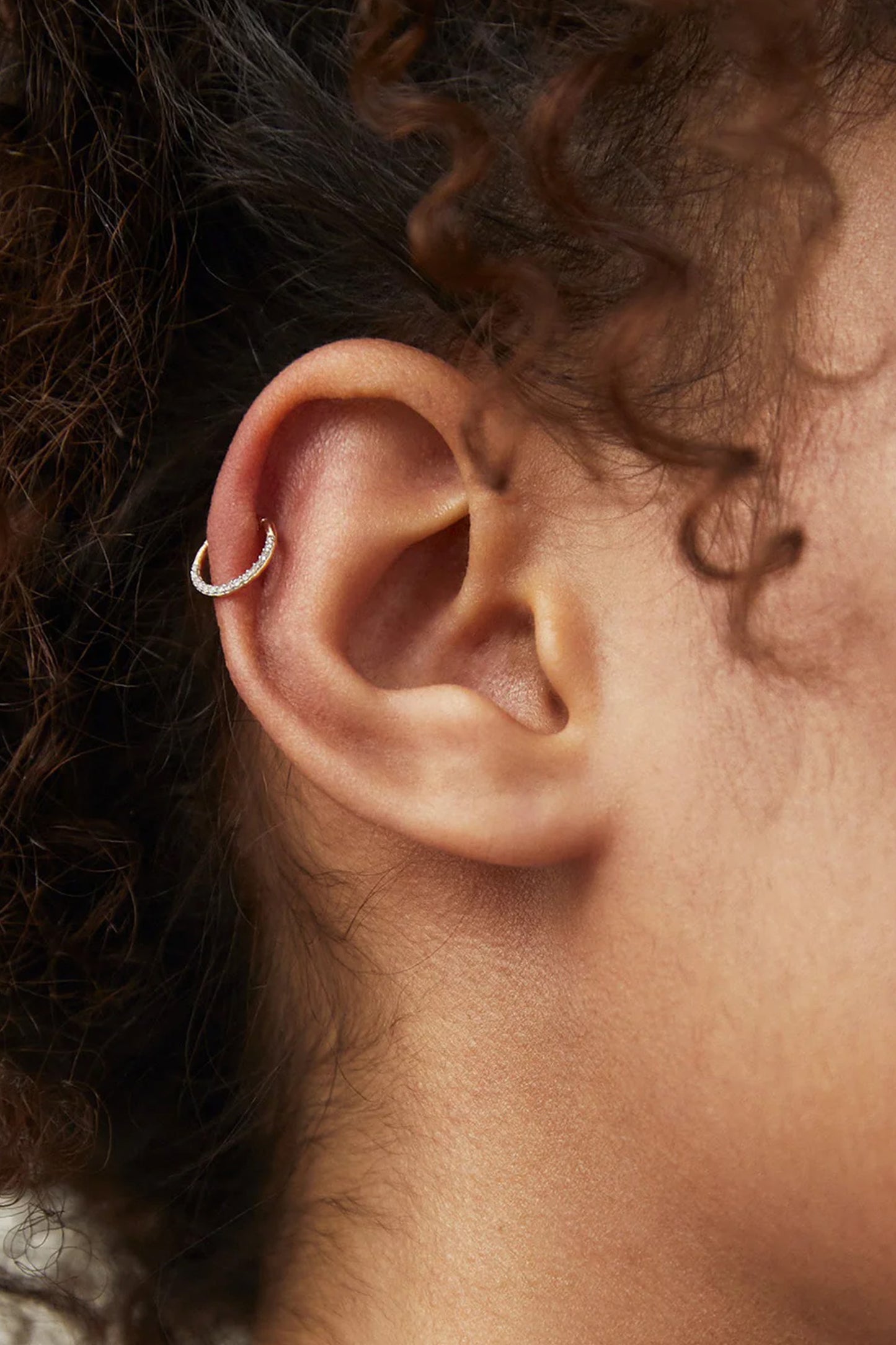 Cartilage Pavé Diamond Mini Hoop