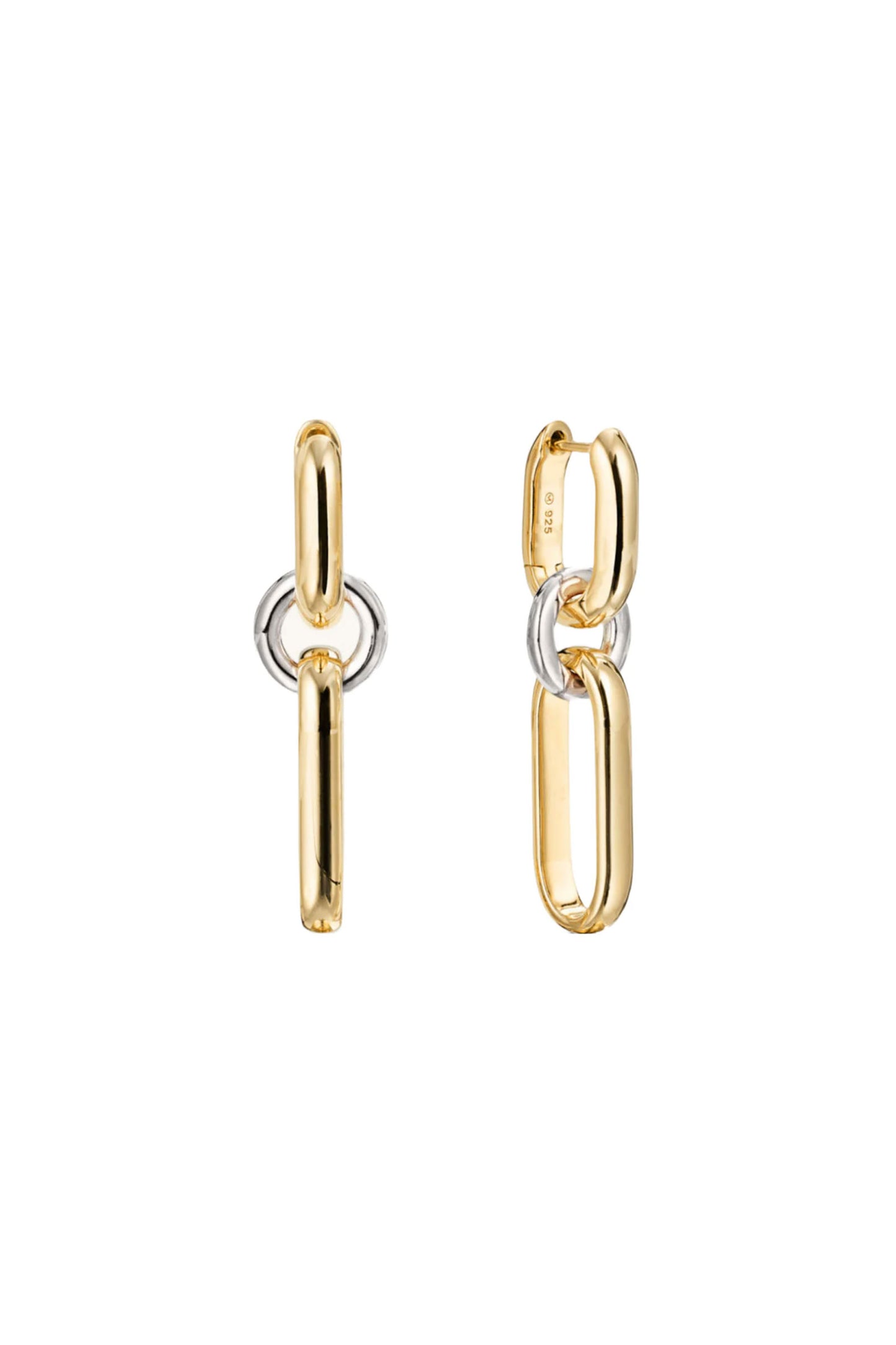 Mixed Convertible Link Earrings Gold Vermeil