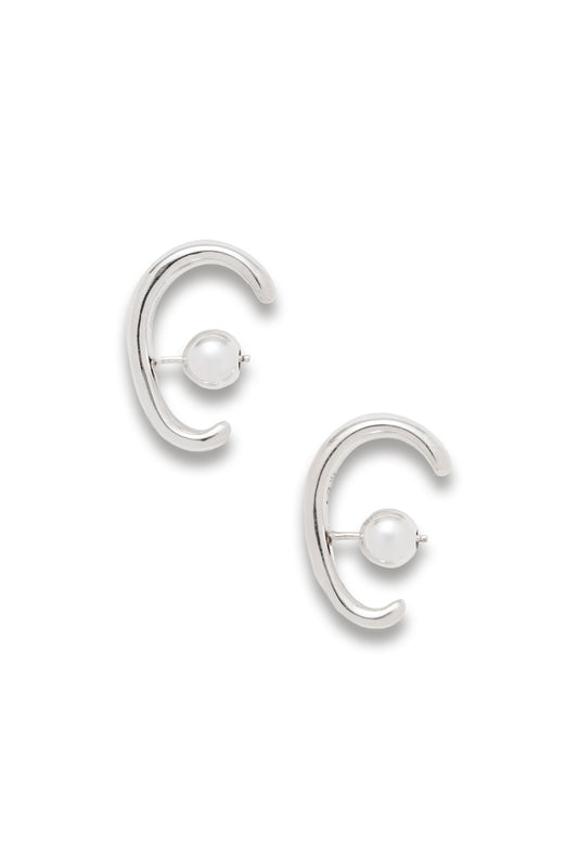 Petite Noodle Silver Hoop Earrings