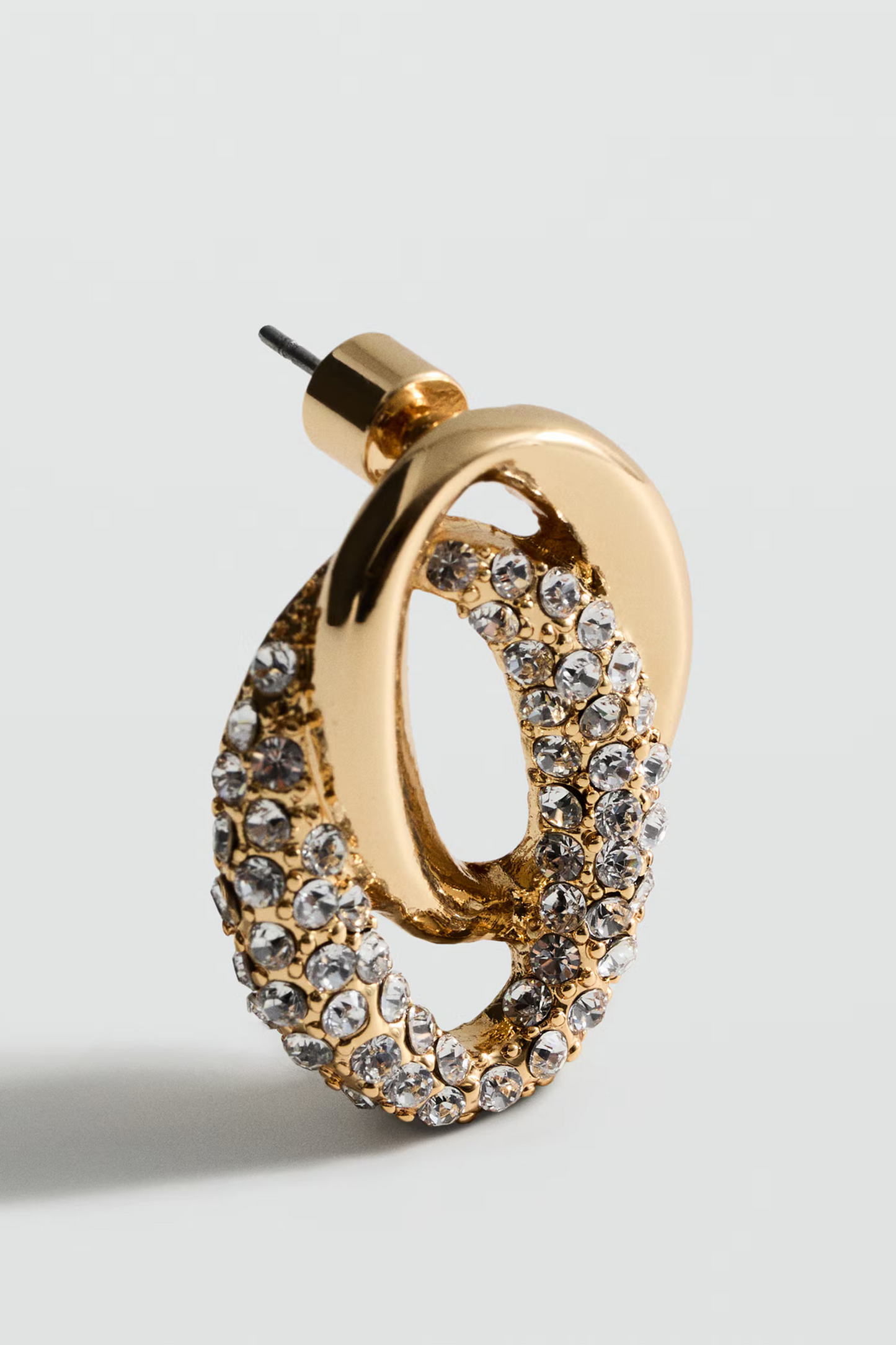 Linked Hoop Earrings With Crystals