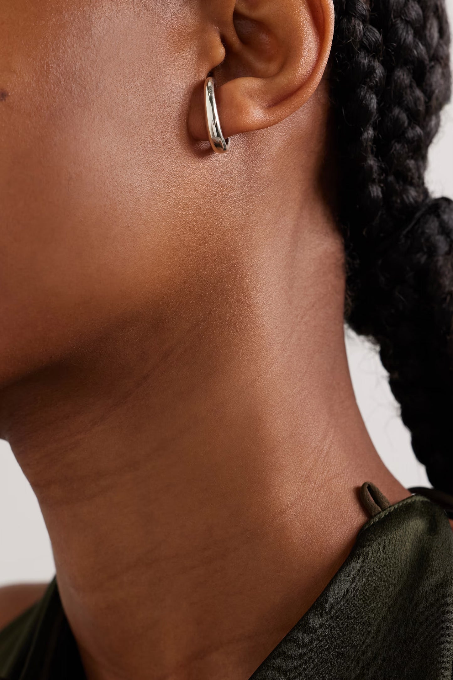 Petite Noodle Silver Hoop Earrings