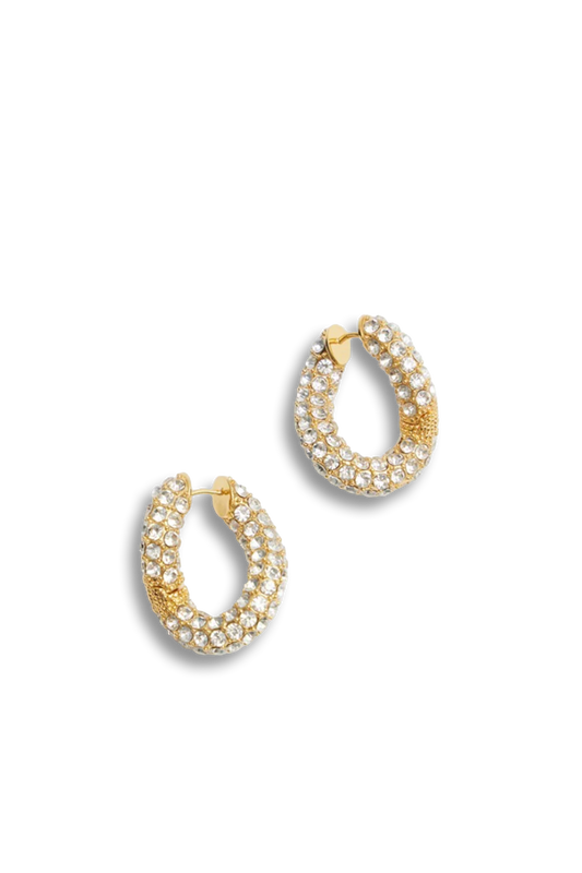 Large Pia Pave Twist Hoop Earrings
