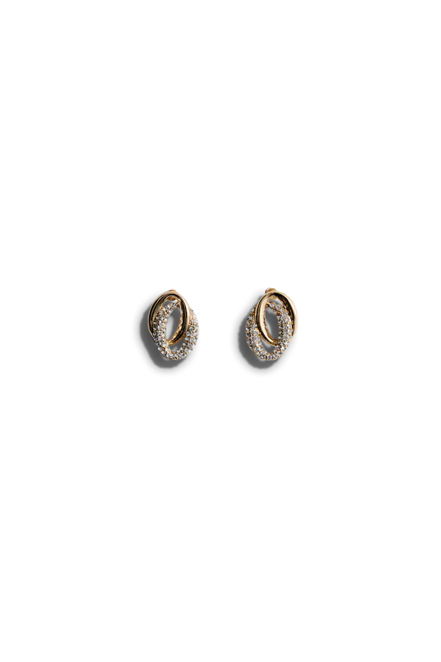 Linked Hoop Earrings With Crystals