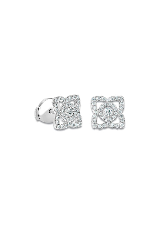 Enchanted Lotus Earrings In White Gold