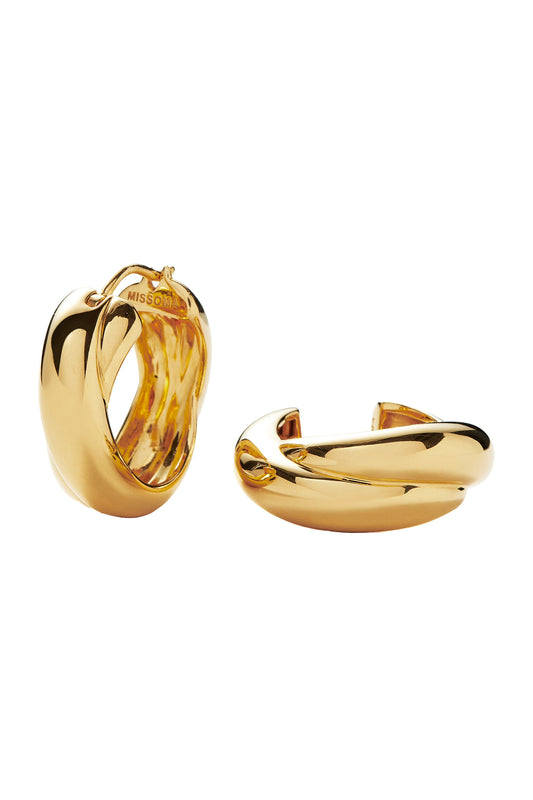 Lucy Williams Chunky Medium Entwine Hoop Earrings