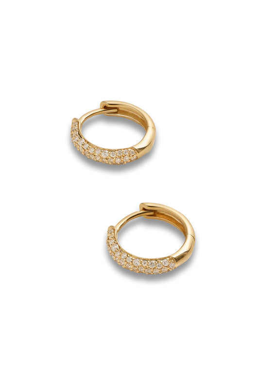 Essential 14-karat Gold Diamond Hoop Earrings