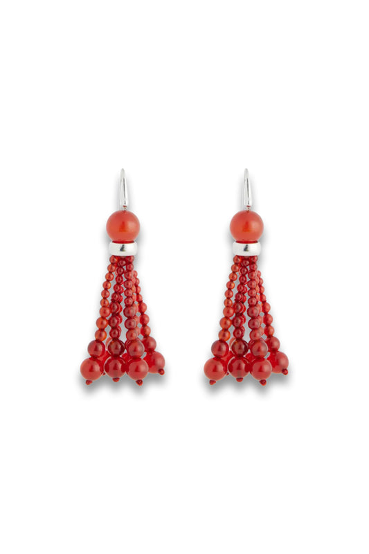 Venice Opera Sterling-Silver And Carnelian Drop Earrings