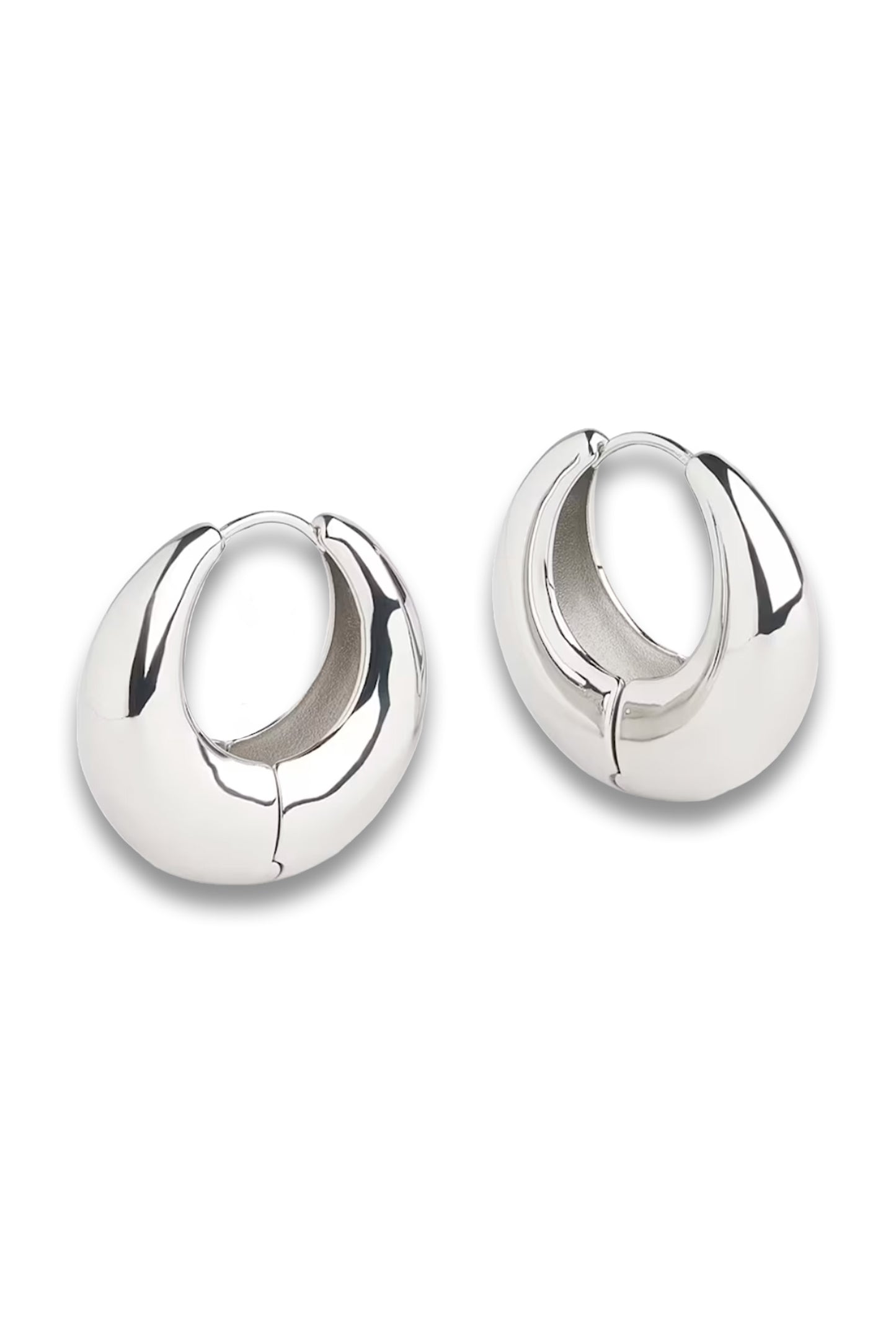 Silver Chunky Curved Earring