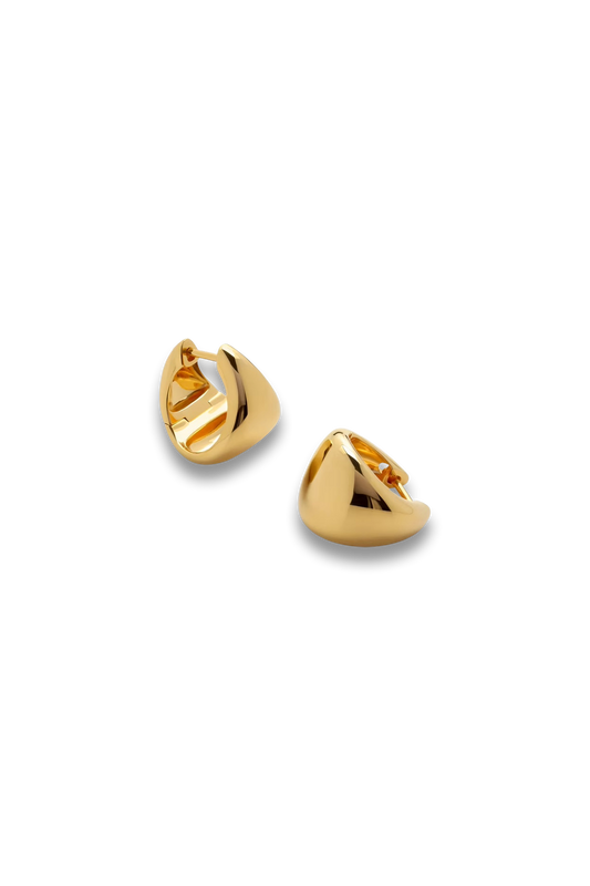 Tapered Small Hoop Earrings in Gold