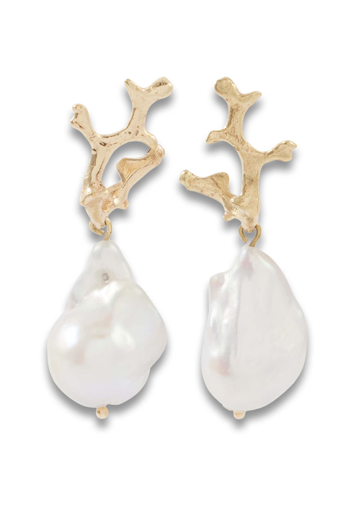 Reverie Coral Drop Earrings With Freshwater Pearl