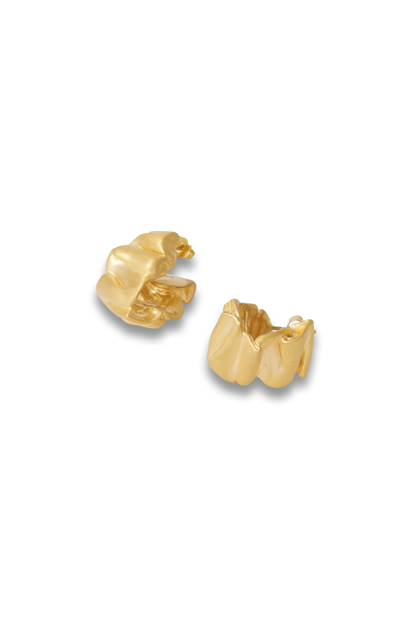 Crumpled Gold-plated Hoop Earrings