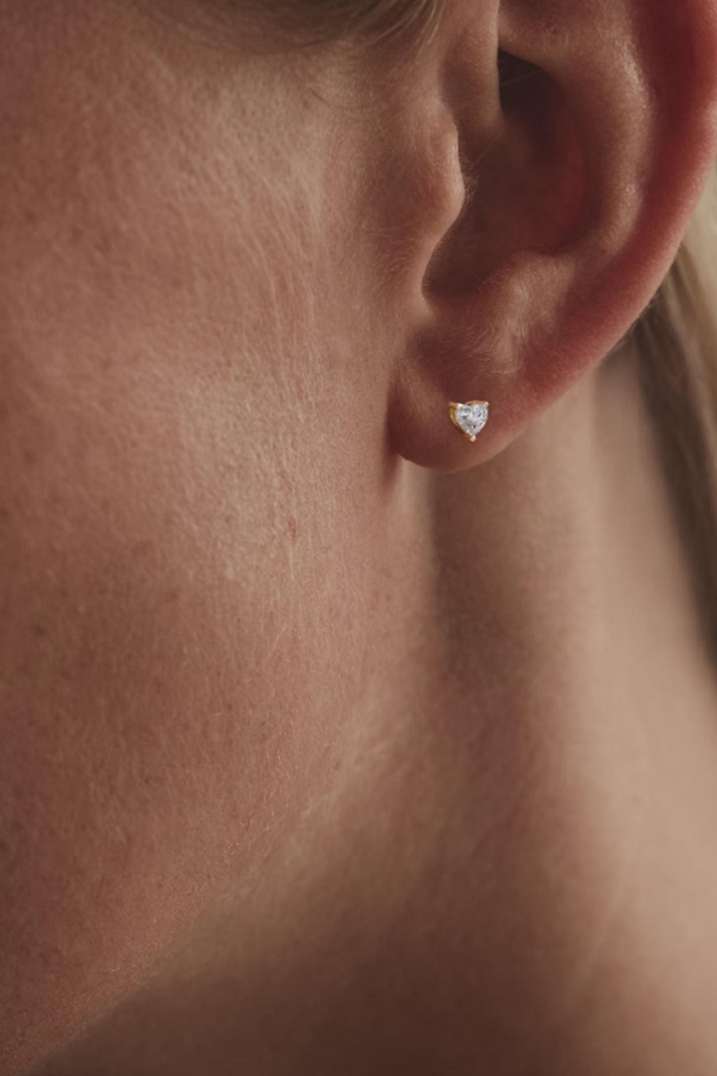 Naomi Heart Cut Lab Diamond Stud Earrings 0.30ct H/SI in 18k Gold Vermeil