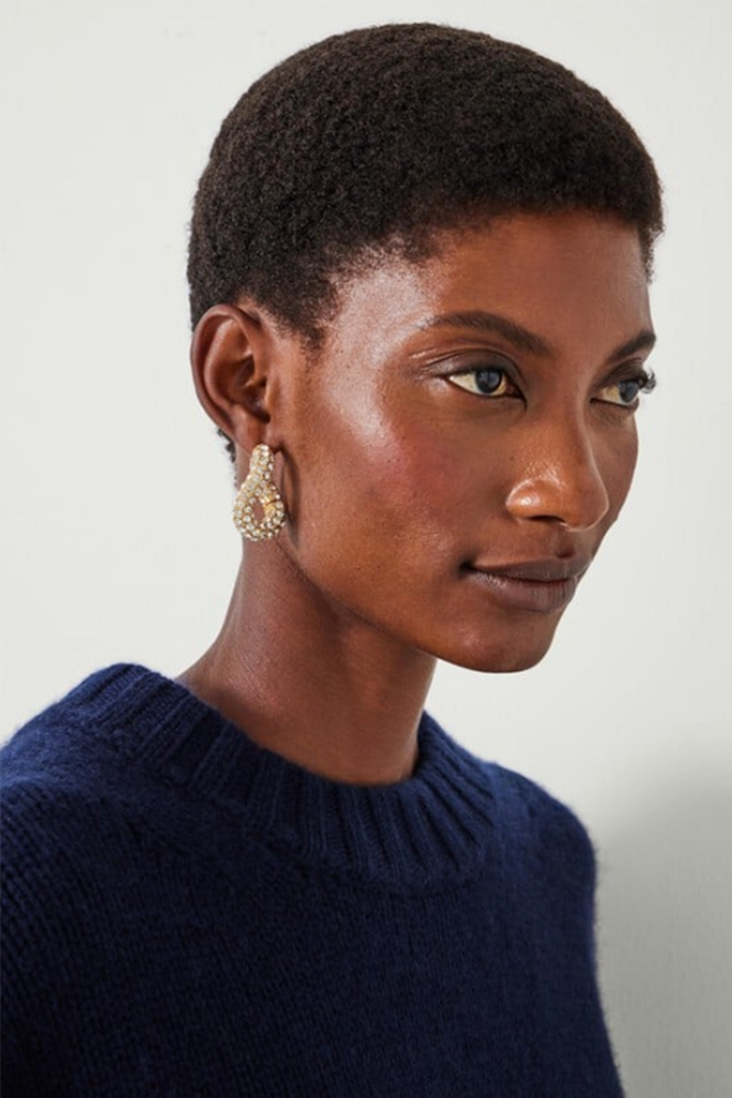 Large Pia Pave Twist Hoop Earrings