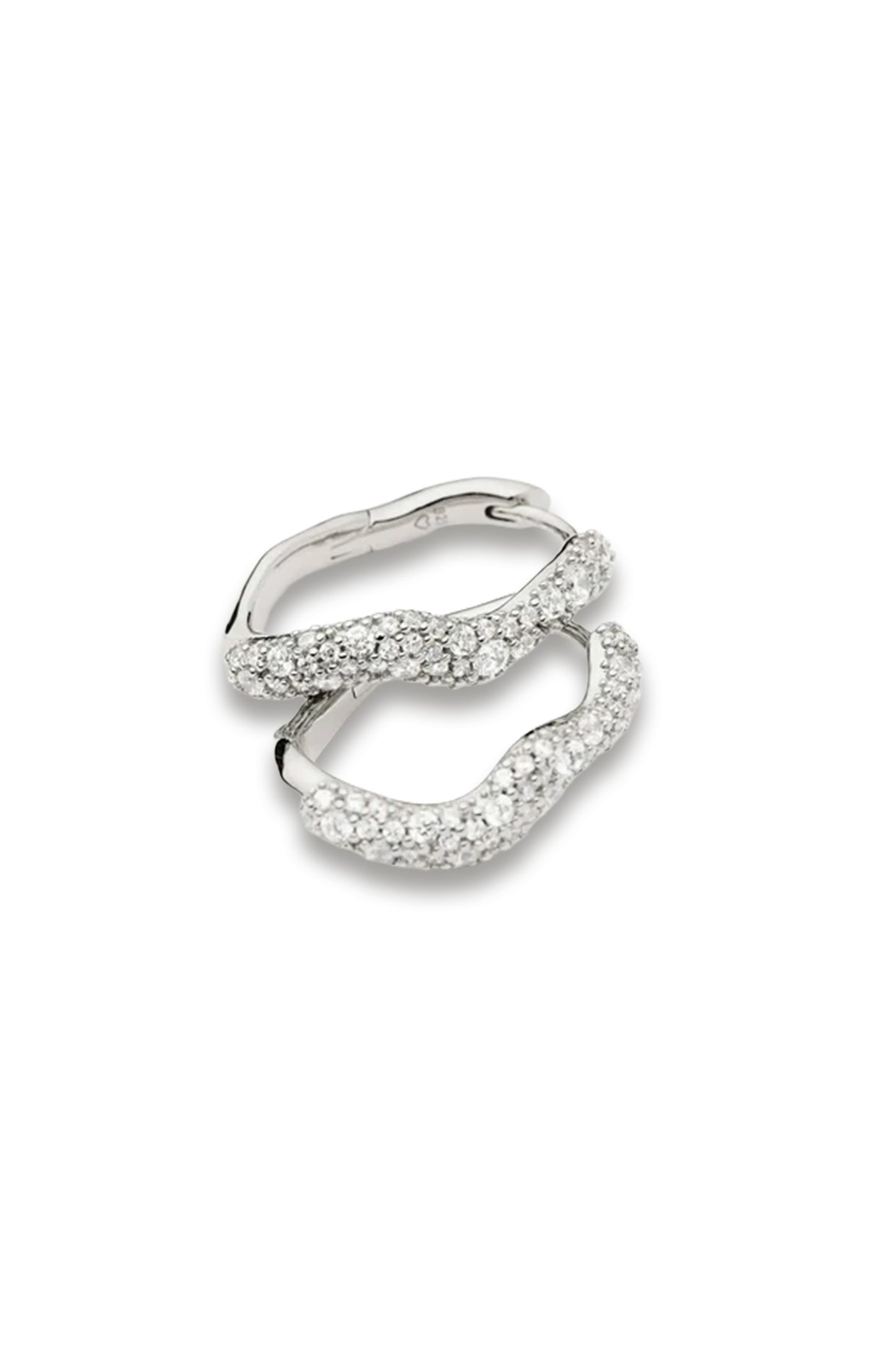 Molten Snow Small Hoop Earrings Silver