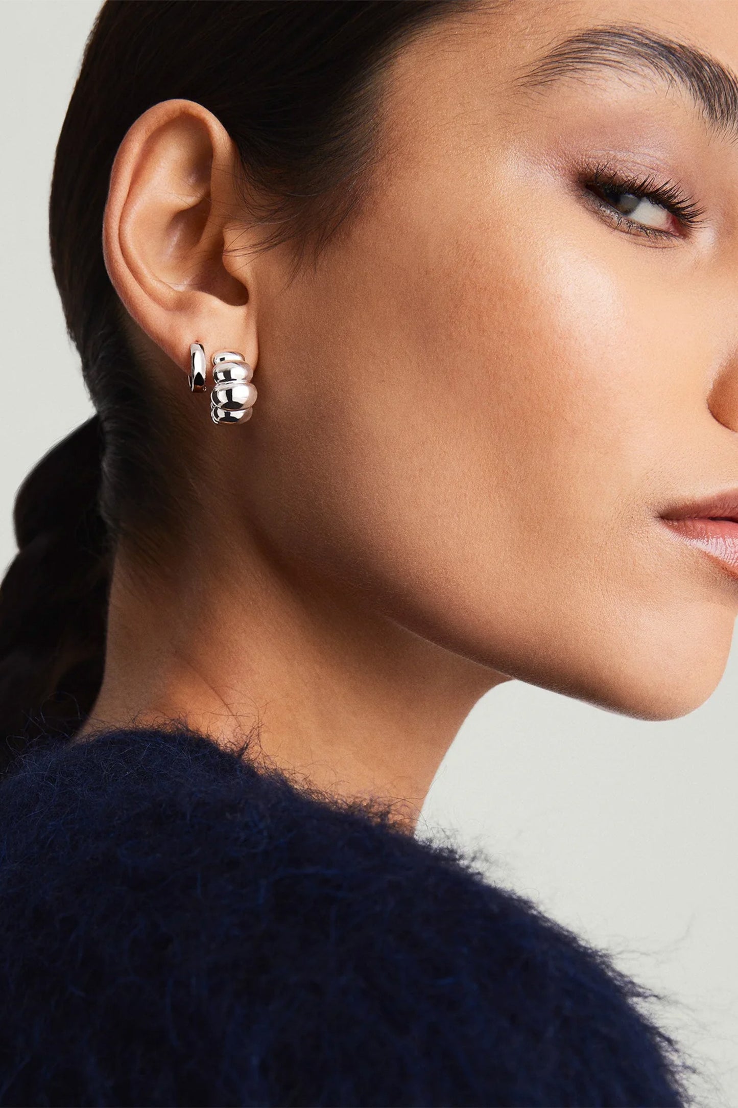 Puffy Charlotte Hoops Silver