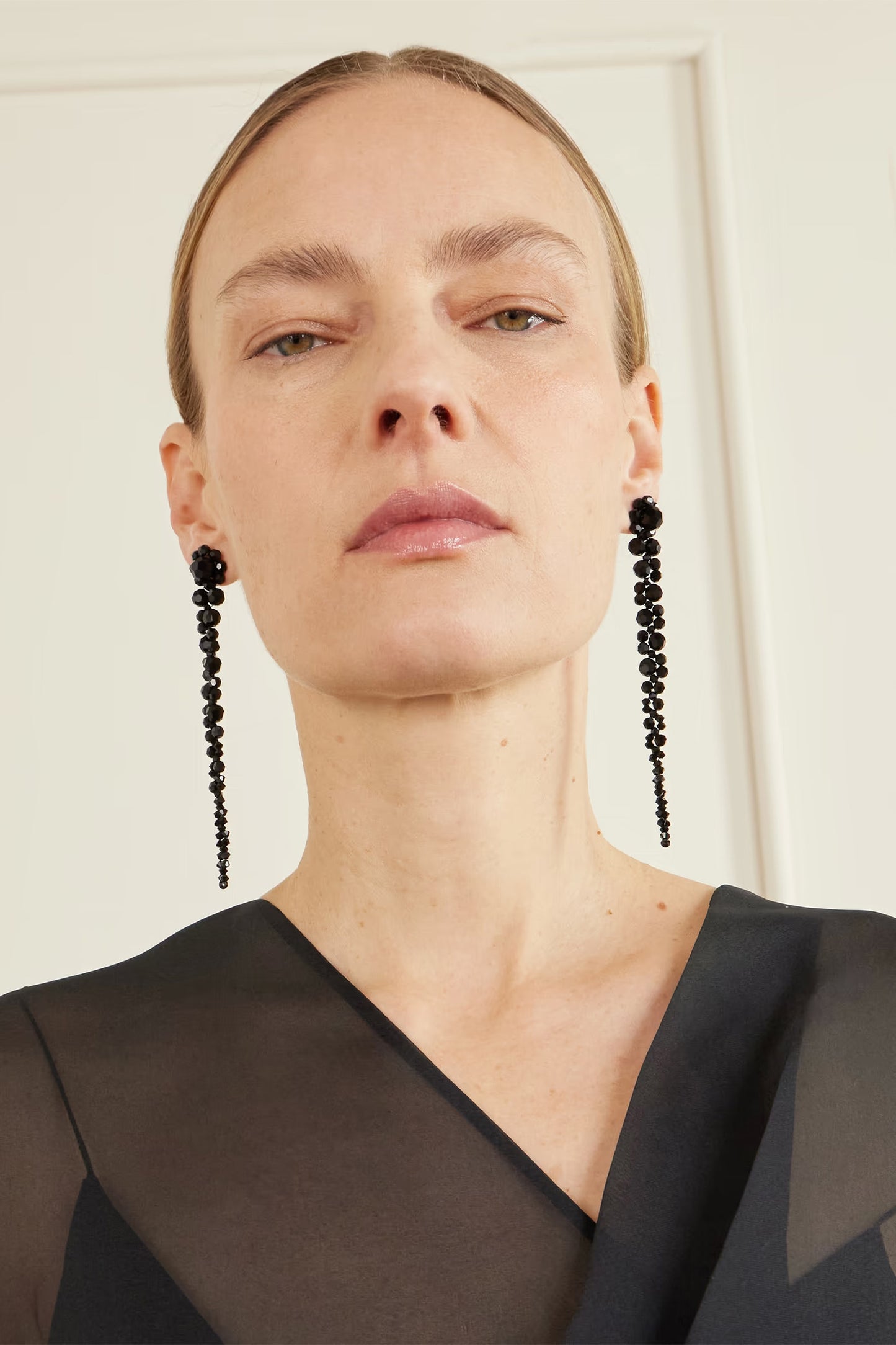Drip gold-tone crystal earrings