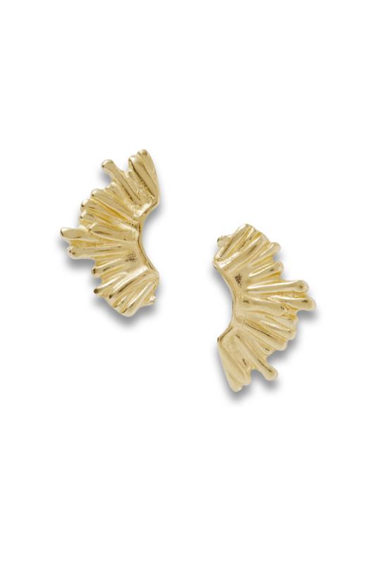 Crescent Sun Gold-Plated Earrings