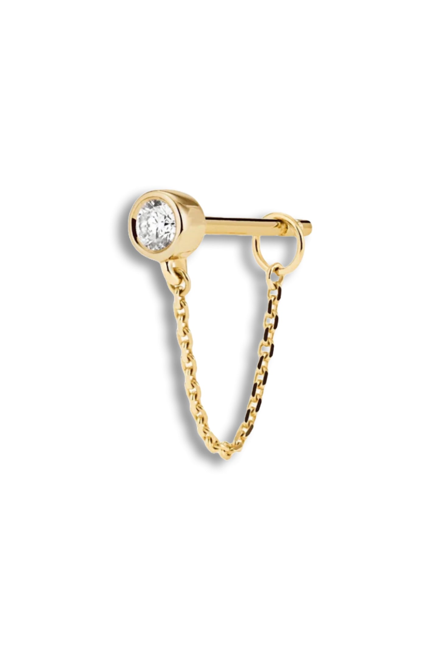 Lab Grown Diamond Round Chain Stud