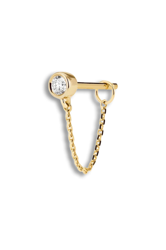 Lab Grown Diamond Round Chain Stud