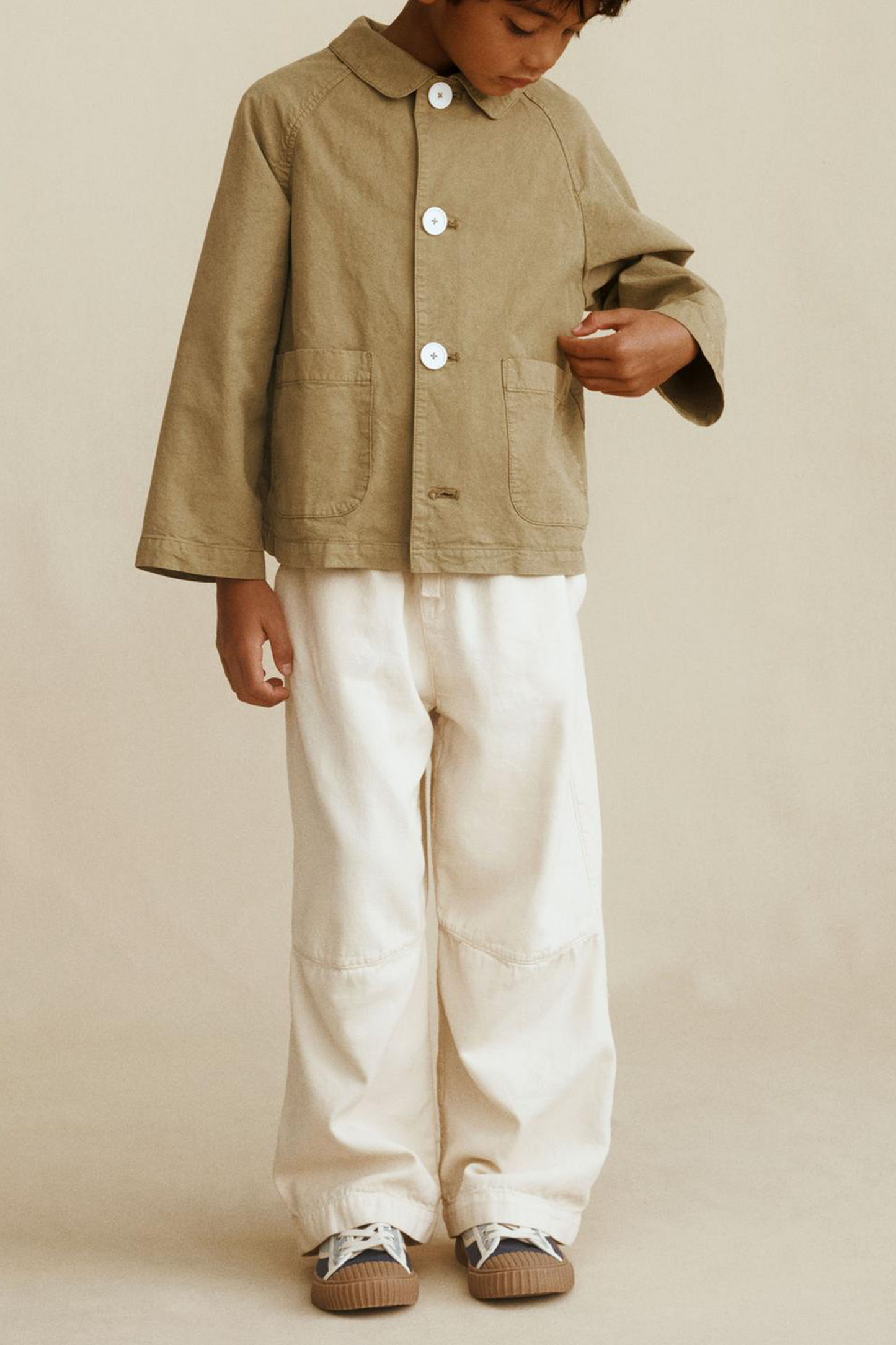 Mid-ecru Straight Trousers
