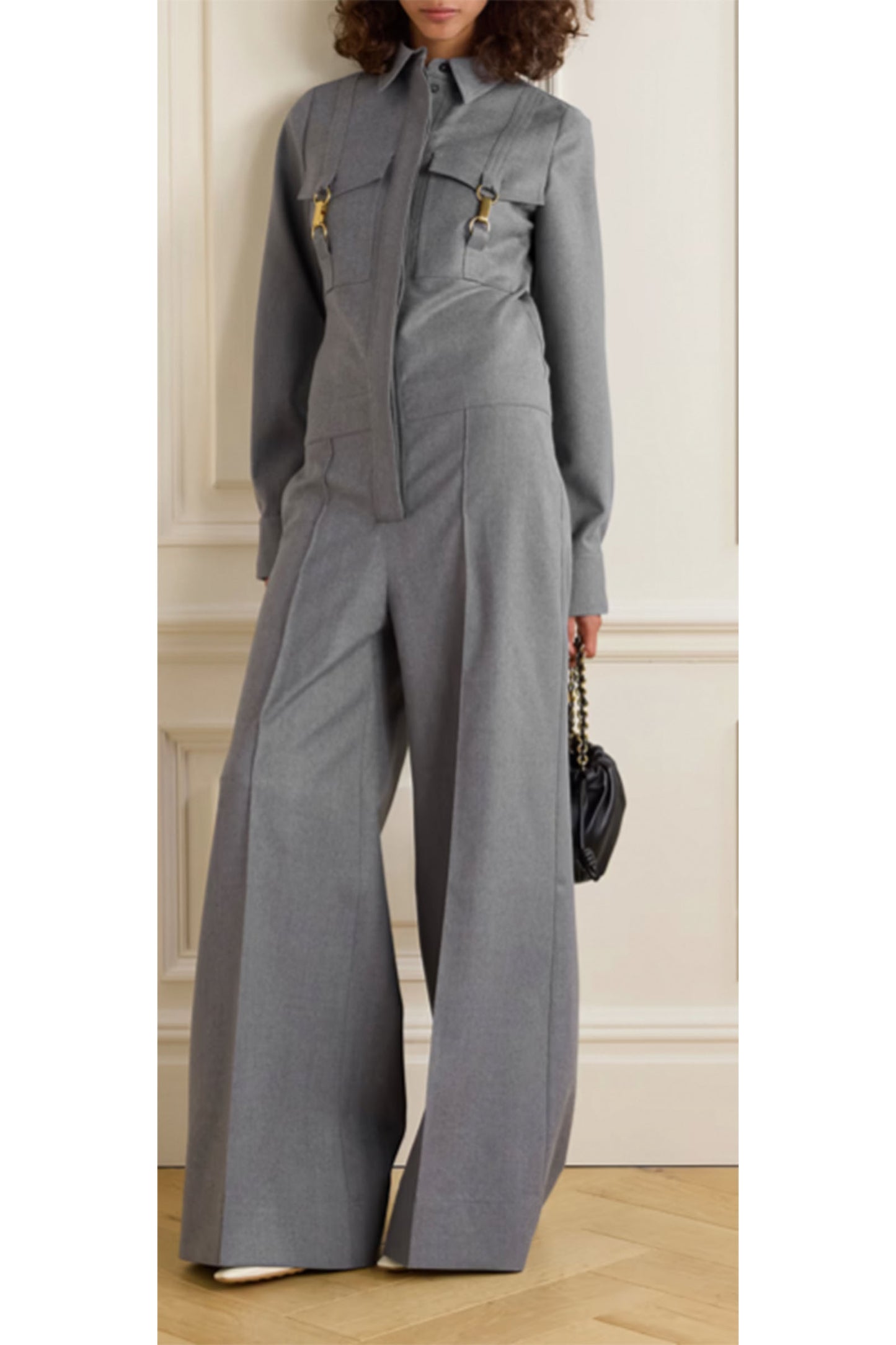 Embellished wool-twill Jumpsuit