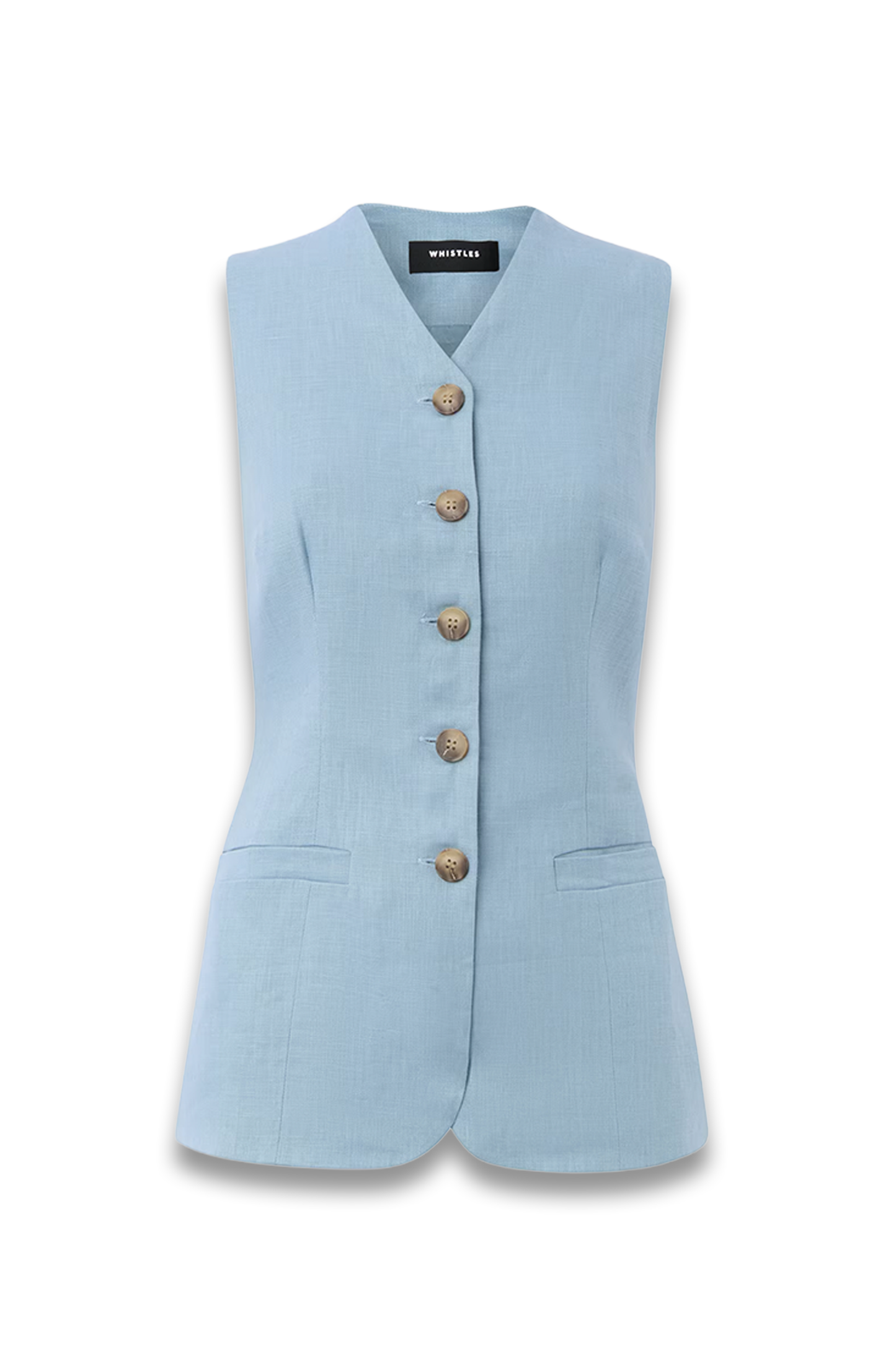 Pale Blue Molly Linen Waistcoat