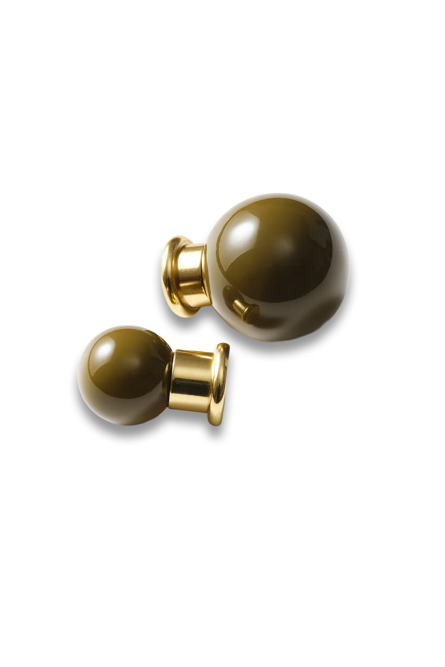 Coloured Knob, Khaki, Brass