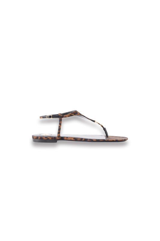 Cassandra Logo-embellished Leopard-print Canvas Sandals