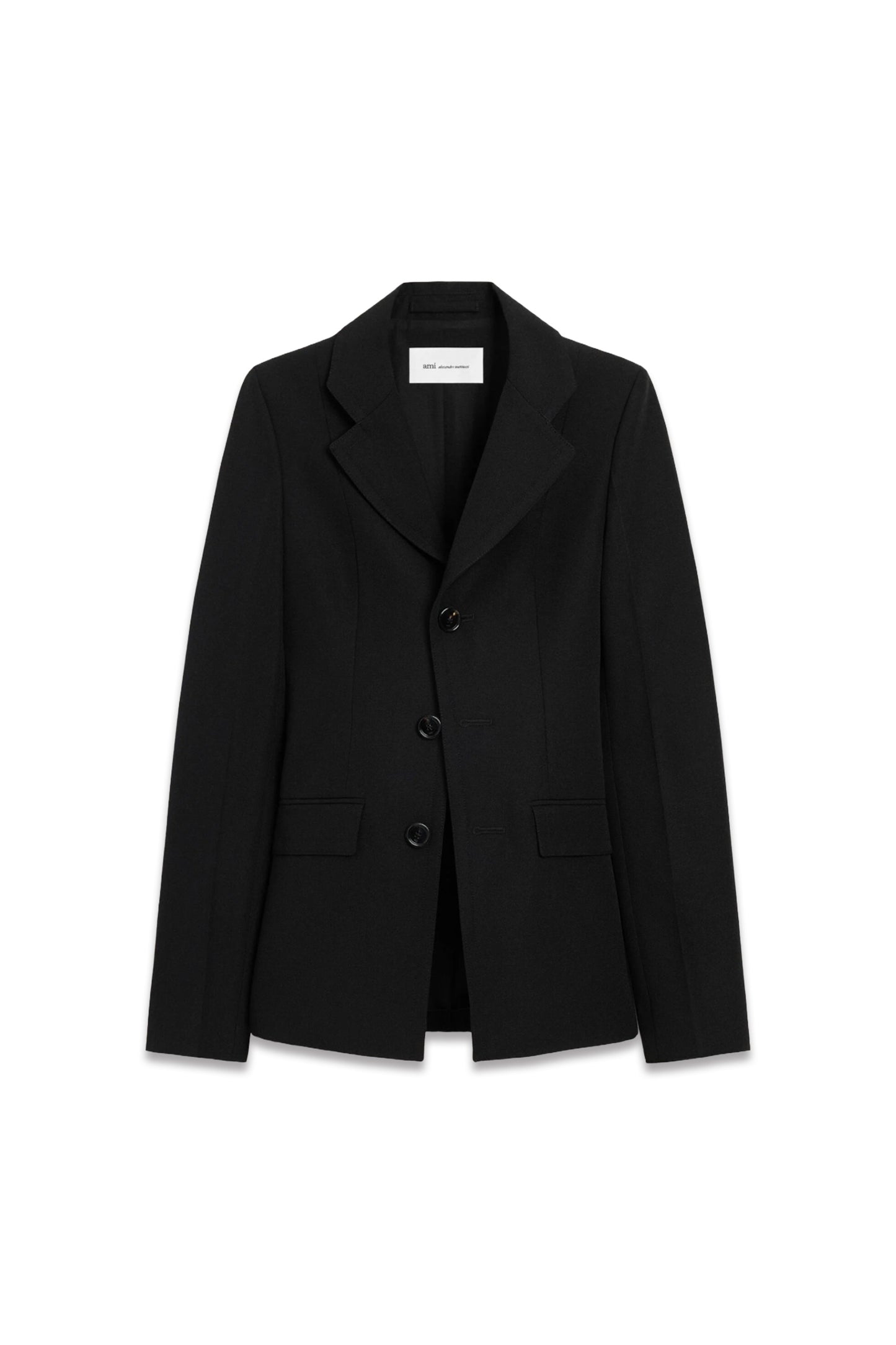 Black New Wool Single Breasted Fitted Jacket
