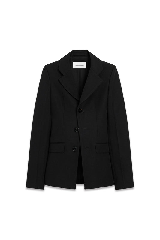 Black New Wool Single Breasted Fitted Jacket