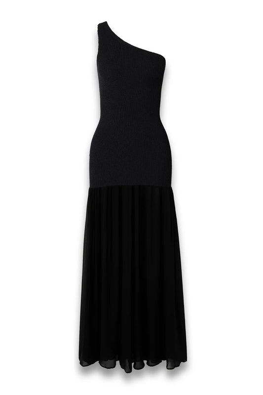 Nancy Hybrid One-shoulder Original Crinkle and Chiffon Cover-up