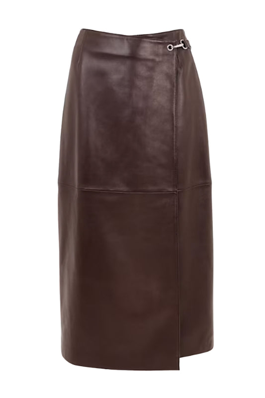 Josie Wrap Leather Skirt