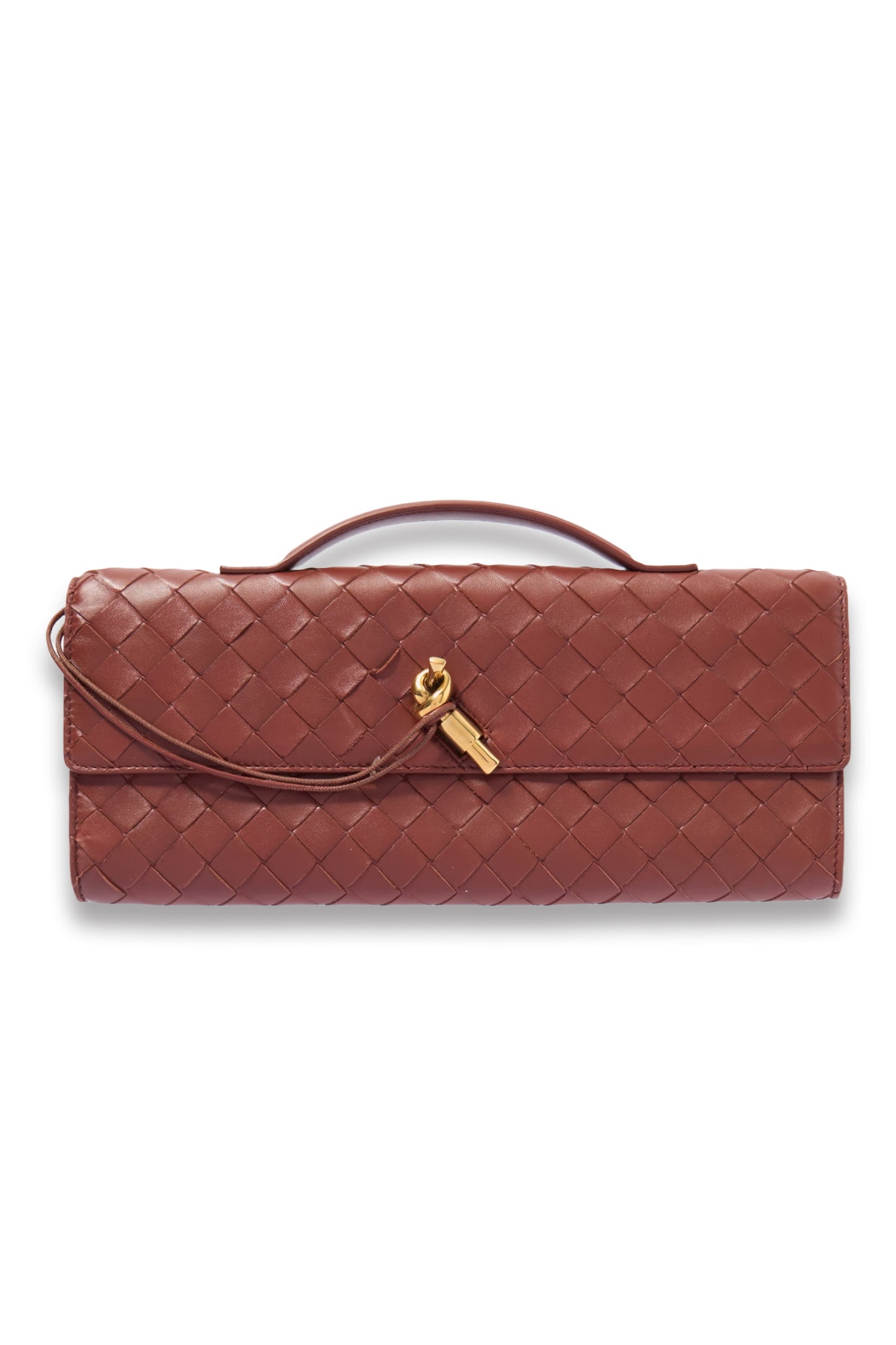 Long Andiamo Intrecciato Leather Clutch