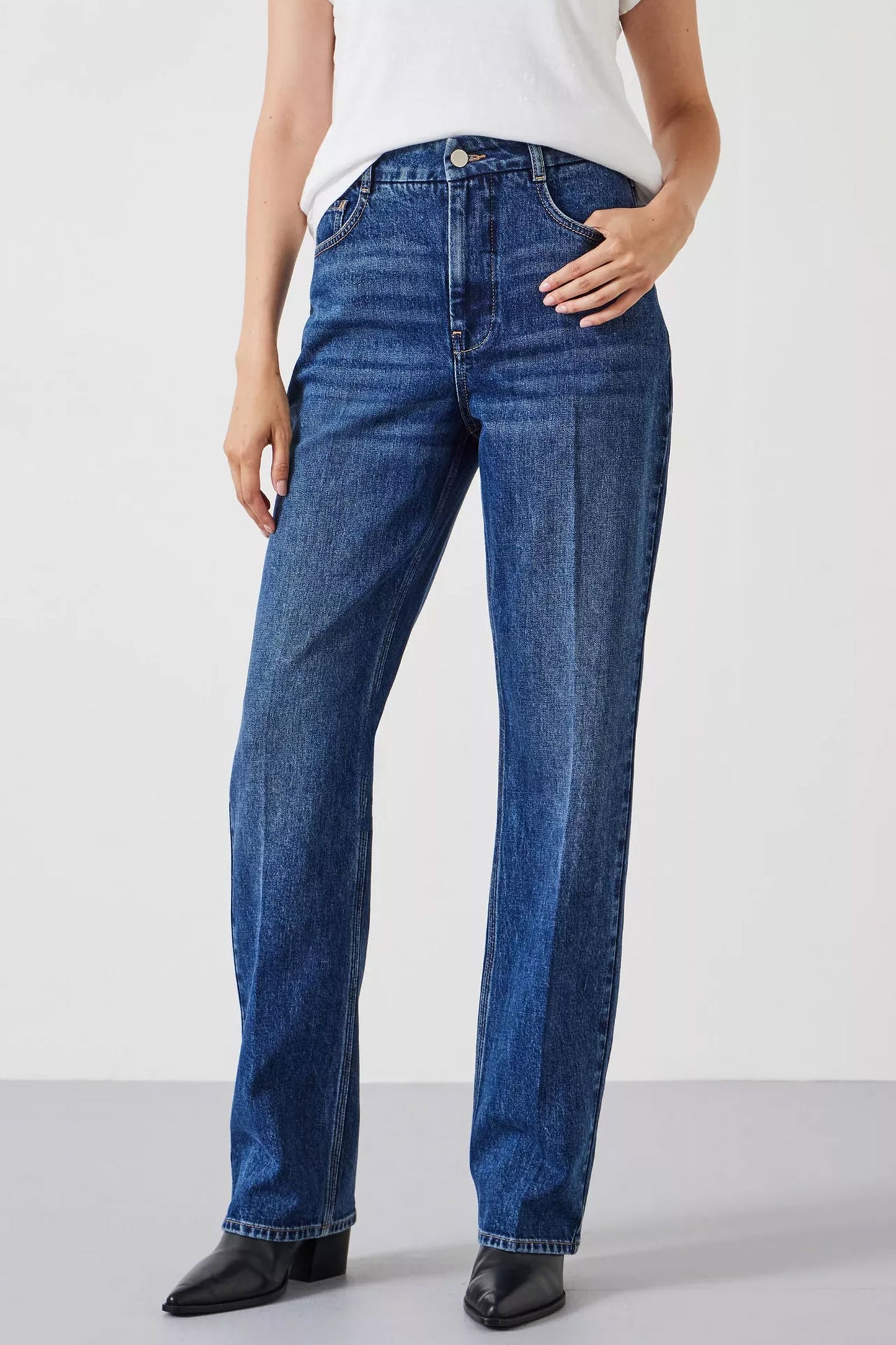 Elliot High Waisted Straight Jeans