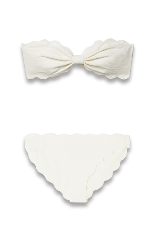 Antibes Scalloped Recycled-Seersucker Bikini Briefs