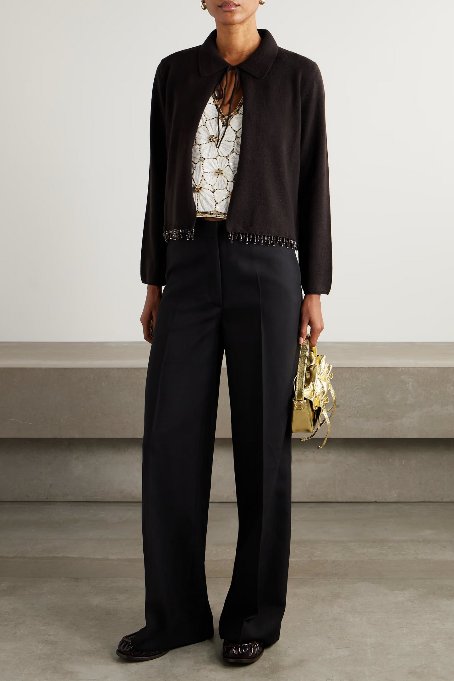 Embellished Wool and Cashmere-blend Cardigan