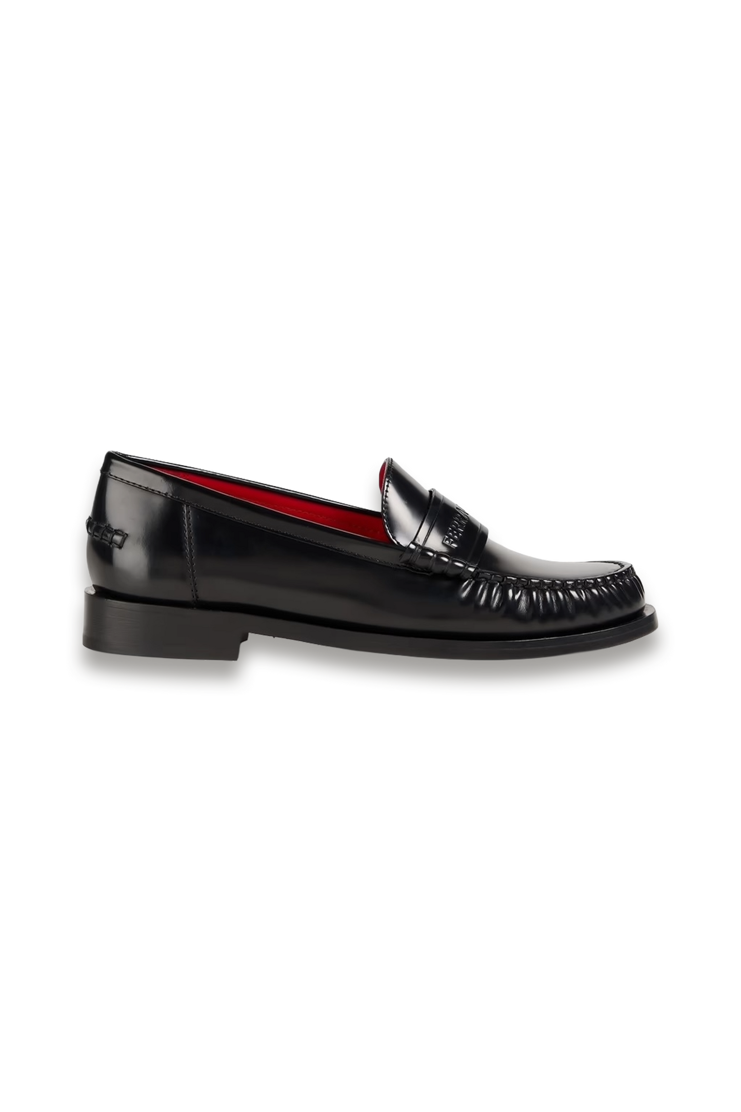Embossed Glossed-leather Loafers