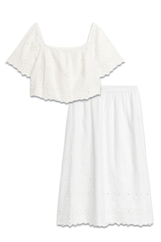 Embroidered Top and Skirt