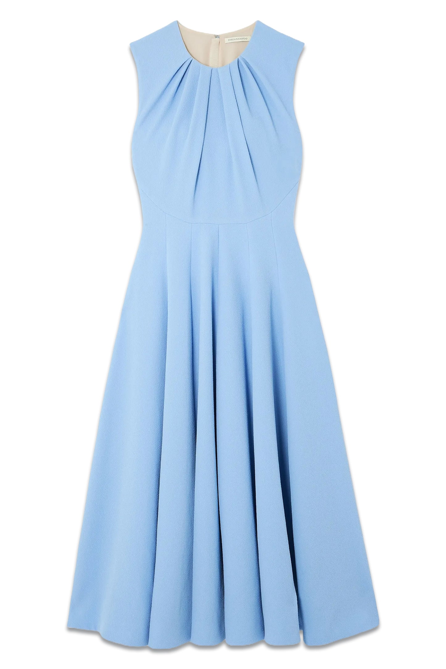 Marlen Draped Crepe Midi Dress