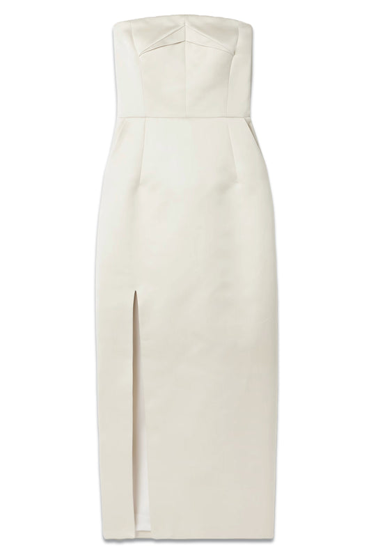 Pola Strapless Duchesse-satin Midi Dress