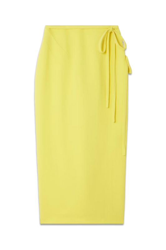 Rieve Tie-Detailed Crepe Midi Skirt