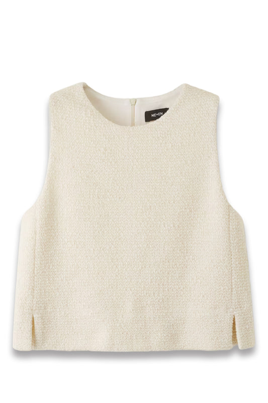 Bouclè Textured Crop Top