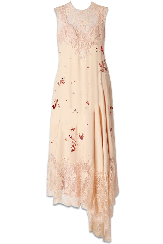 Embroidered Lace Slip Dress