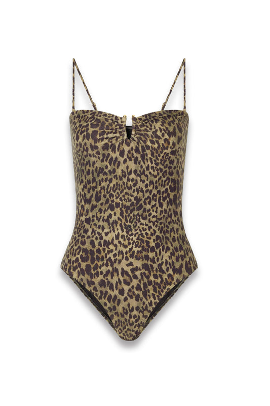 Embellished Leopard-print Swimsuit