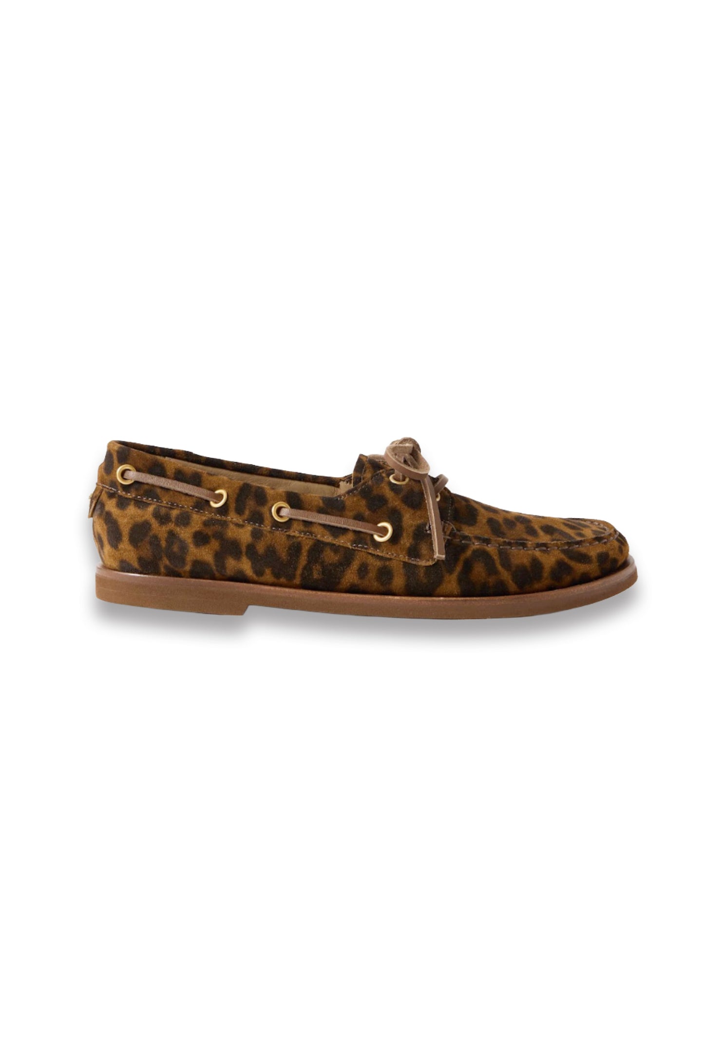 Vandée Leopard-print Suede Boat Shoes