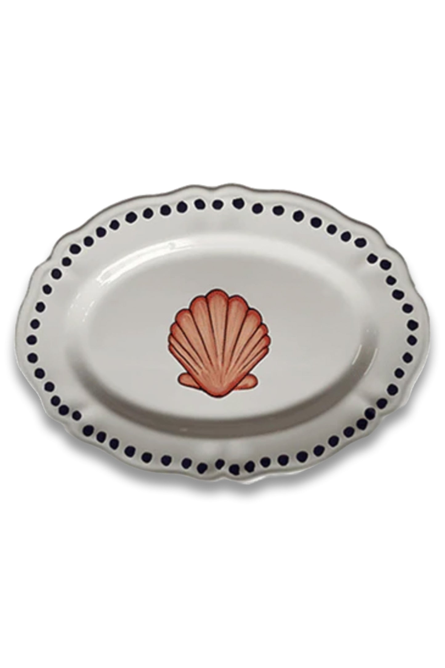 Estate Red Shell Oval Platter