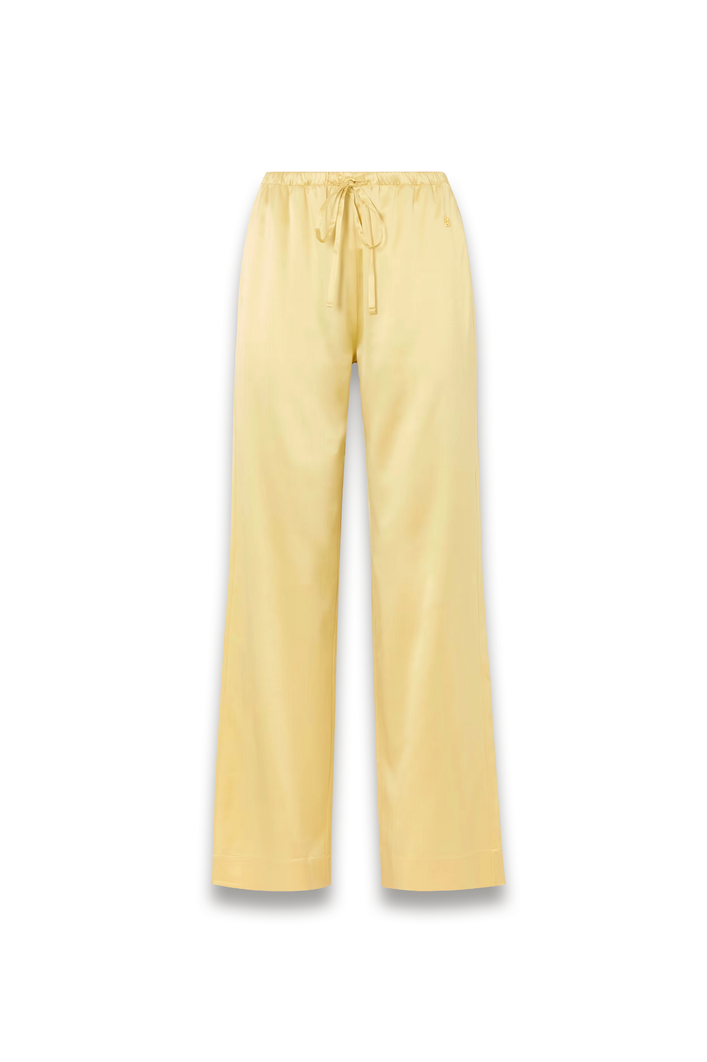 Brody Yellow Silk-blend Satin Wide-leg Pants