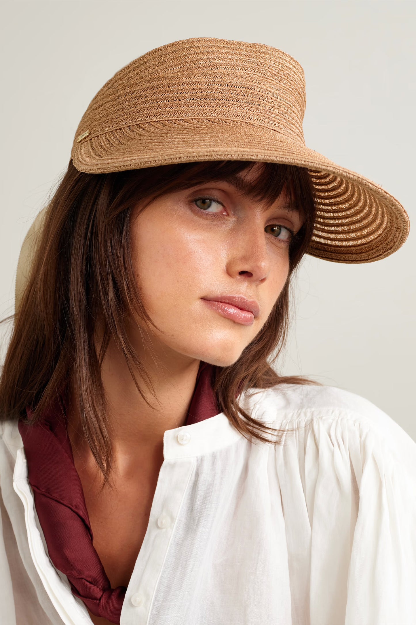 Ricky Grosgrain-trimmed Hemp Visor